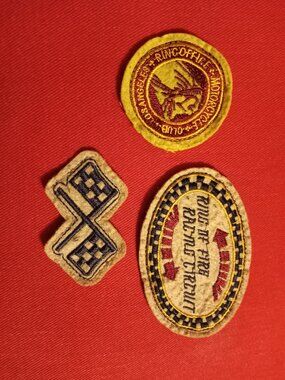 Lot of 3 Ring of Fire Motorcycle Club embroidered felt patches